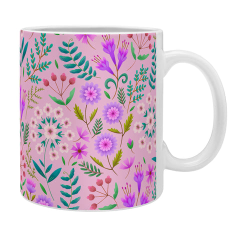 Pimlada Phuapradit Ditsy Purple Floral Half Drop Coffee Mug
