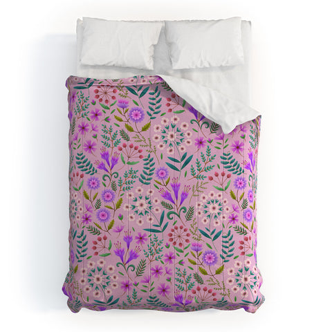 Pimlada Phuapradit Ditsy Purple Floral Half Drop Comforter