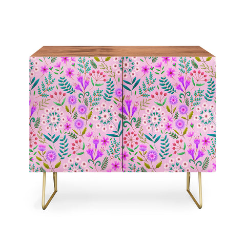 Pimlada Phuapradit Ditsy Purple Floral Half Drop Credenza
