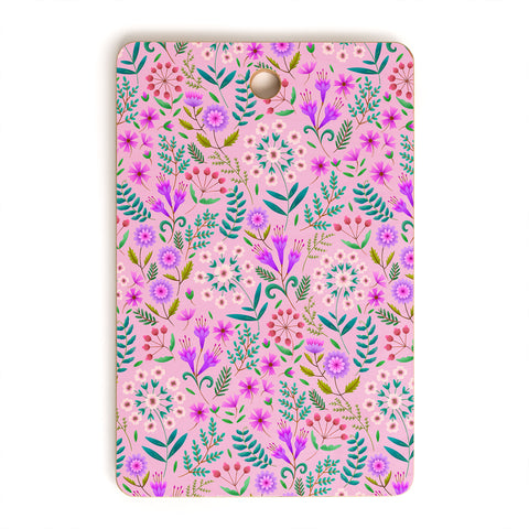 Pimlada Phuapradit Ditsy Purple Floral Half Drop Cutting Board Rectangle