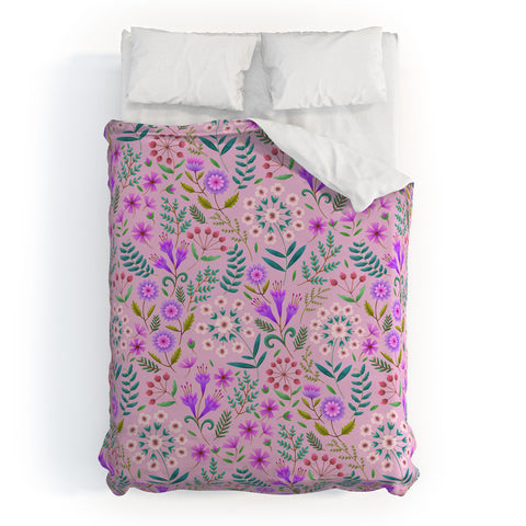 Pimlada Phuapradit Ditsy Purple Floral Half Drop Duvet Cover