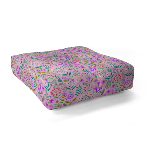 Pimlada Phuapradit Ditsy Purple Floral Half Drop Floor Pillow Square