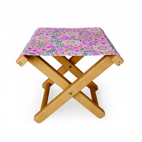 Pimlada Phuapradit Ditsy Purple Floral Half Drop Folding Stool