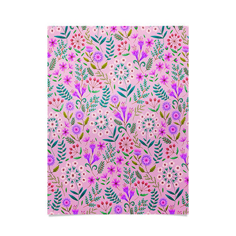 Pimlada Phuapradit Ditsy Purple Floral Half Drop Poster