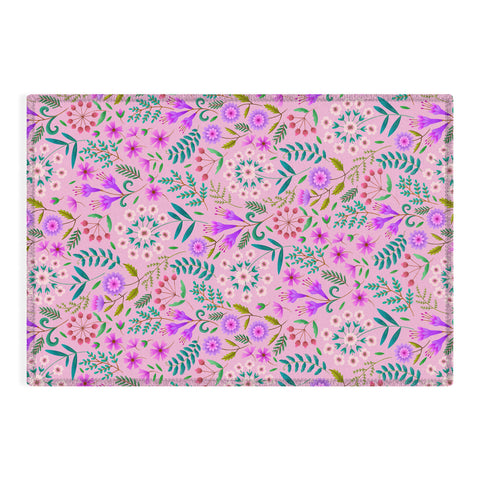 Pimlada Phuapradit Ditsy Purple Floral Half Drop Outdoor Rug