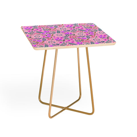 Pimlada Phuapradit Ditsy Purple Floral Half Drop Side Table