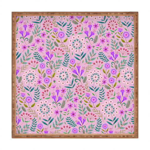 Pimlada Phuapradit Ditsy Purple Floral Half Drop Square Tray