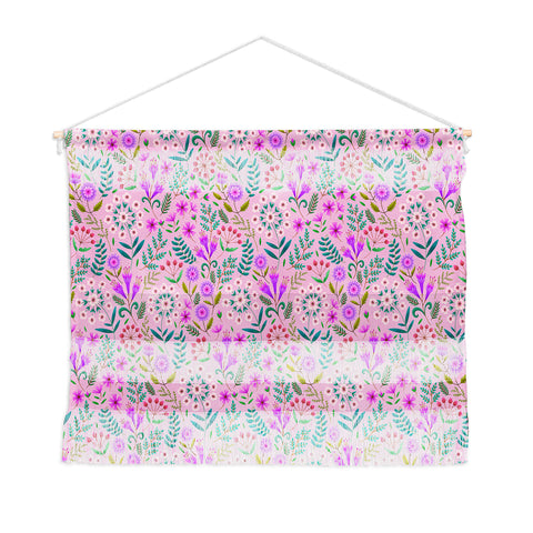 Pimlada Phuapradit Ditsy Purple Floral Half Drop Wall Hanging Landscape