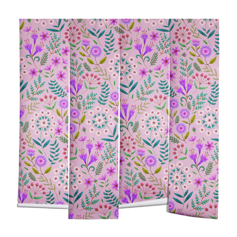 Pimlada Phuapradit Ditsy Purple Floral Half Drop Wall Mural