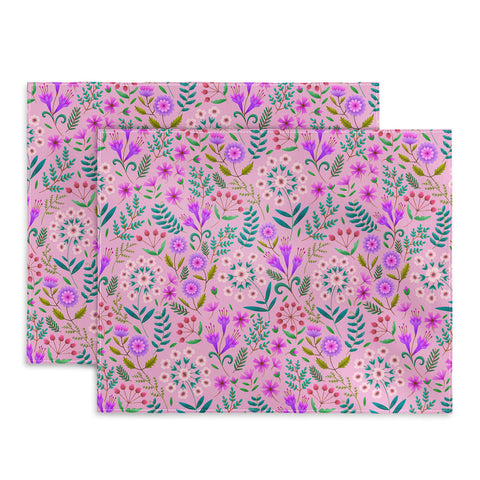 Pimlada Phuapradit Ditsy Purple Floral Half Drop Placemat