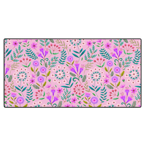 Pimlada Phuapradit Ditsy Purple Floral Half Drop Desk Mat