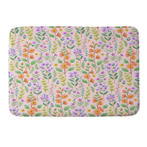 Pimlada Phuapradit Ditsy Spring Floral Memory Foam Bath Mat
