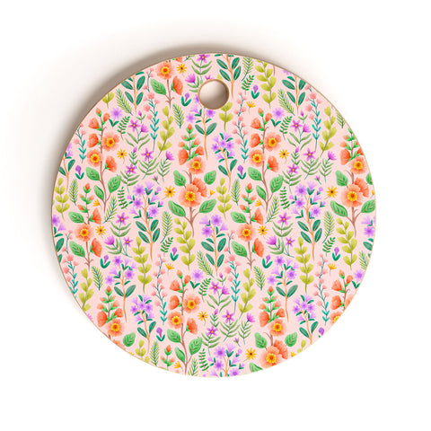 Pimlada Phuapradit Ditsy Spring Floral Cutting Board Round