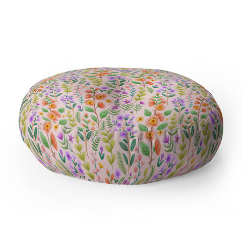 Pimlada Phuapradit Ditsy Spring Floral Floor Pillow Round