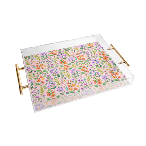 Pimlada Phuapradit Ditsy Spring Floral Acrylic Tray