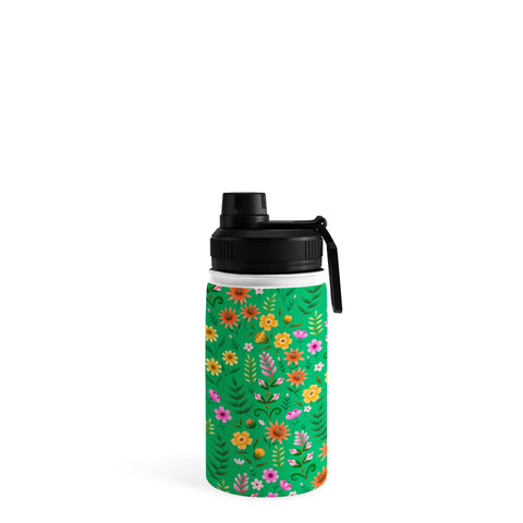 Pimlada Phuapradit Ditsy Spring Floral Green Water Bottle