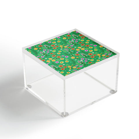 Pimlada Phuapradit Ditsy Spring Floral Green Acrylic Box