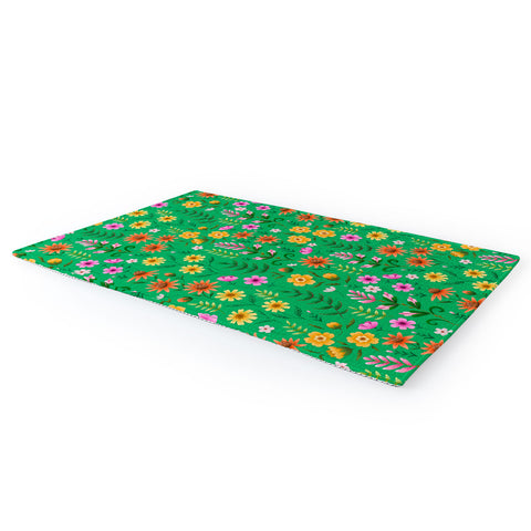 Pimlada Phuapradit Ditsy Spring Floral Green Area Rug