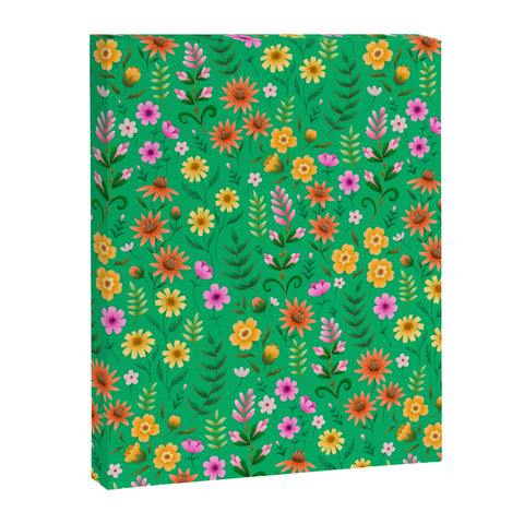 Pimlada Phuapradit Ditsy Spring Floral Green Art Canvas