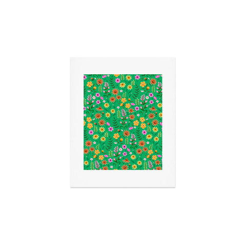 Pimlada Phuapradit Ditsy Spring Floral Green Art Print