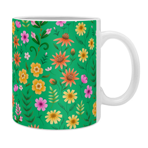 Pimlada Phuapradit Ditsy Spring Floral Green Coffee Mug
