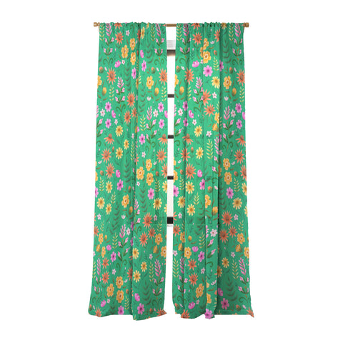 Pimlada Phuapradit Ditsy Spring Floral Green Sheer Non Repeat