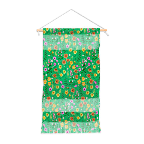 Pimlada Phuapradit Ditsy Spring Floral Green Wall Hanging Portrait