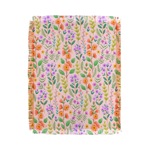Pimlada Phuapradit Ditsy Spring Floral Throw Blanket
