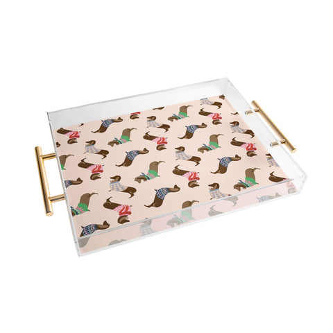 Pimlada Phuapradit Dog Pattern Dachshund Acrylic Tray