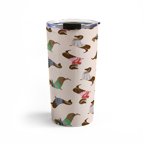 Pimlada Phuapradit Dog Pattern Dachshund Travel Mug