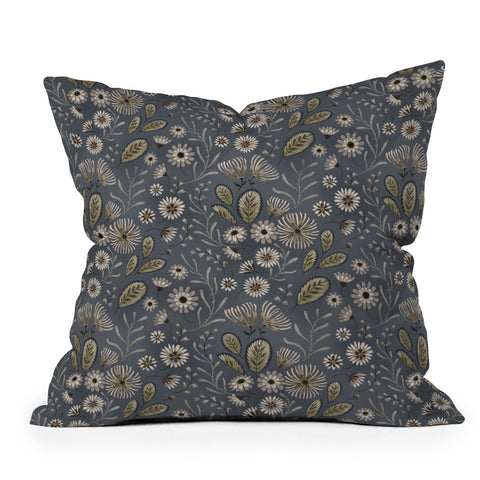 Pimlada Phuapradit Dusty Daisy Outdoor Throw Pillow