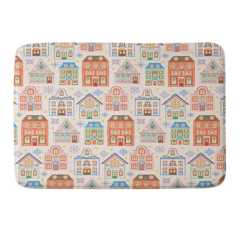 Pimlada Phuapradit Festive Houses Memory Foam Bath Mat