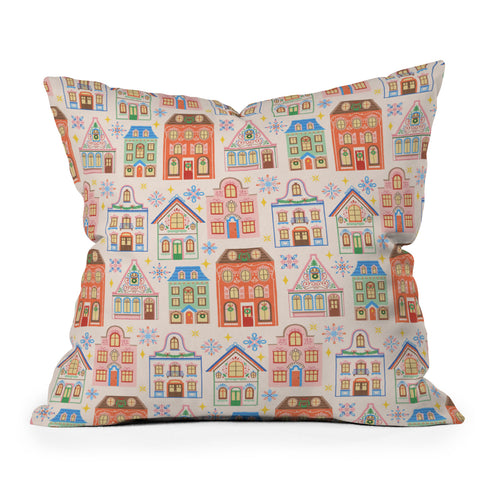 Pimlada Phuapradit Festive Houses Throw Pillow