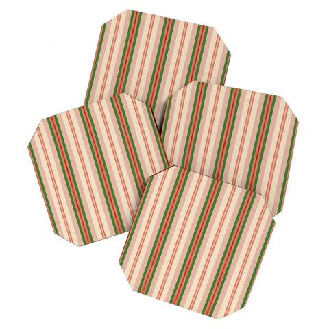 Pimlada Phuapradit Festive stripes 1 Coaster Set