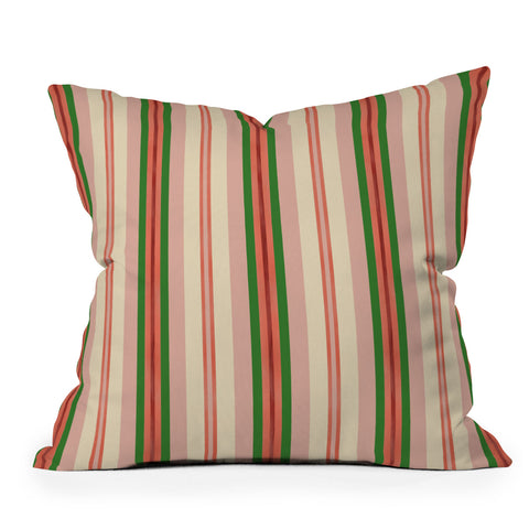 Pimlada Phuapradit Festive stripes 1 Throw Pillow
