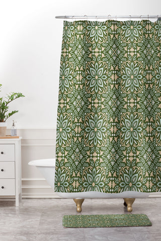 Pimlada Phuapradit Festive tiles 1 Shower Curtain And Mat