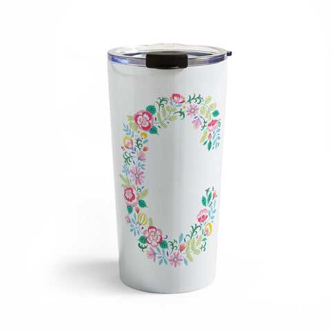 Pimlada Phuapradit Floral Alphabet C Travel Mug