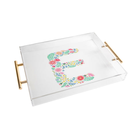 Pimlada Phuapradit Floral Alphabet E Acrylic Tray