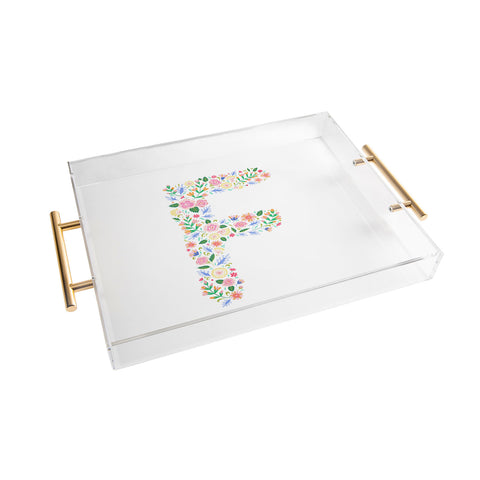 Pimlada Phuapradit Floral Alphabet F Acrylic Tray