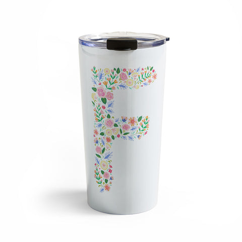 Pimlada Phuapradit Floral Alphabet F Travel Mug
