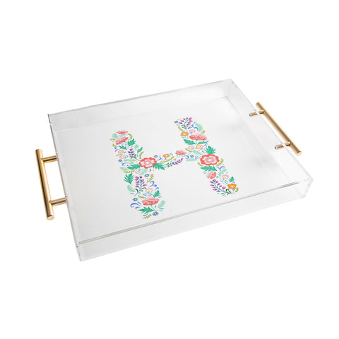 Pimlada Phuapradit Floral Alphabet H Acrylic Tray
