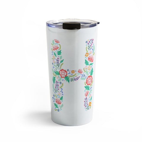 Pimlada Phuapradit Floral Alphabet H Travel Mug