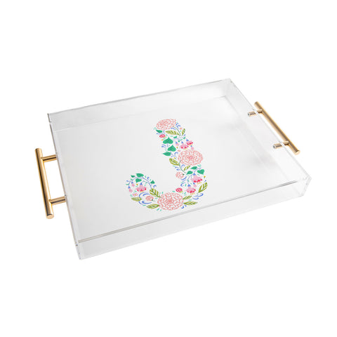 Pimlada Phuapradit Floral Alphabet J Acrylic Tray