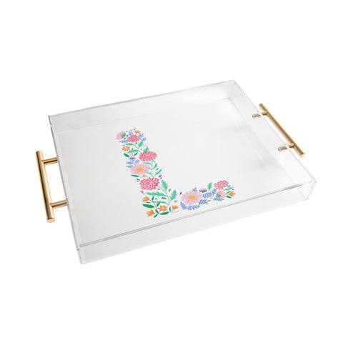 Pimlada Phuapradit Floral Alphabet L Acrylic Tray