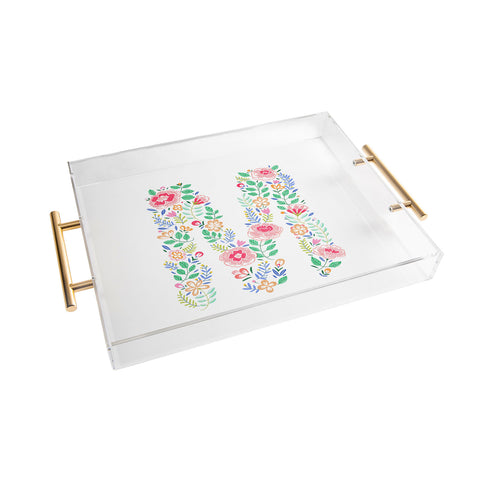Pimlada Phuapradit Floral Alphabet M Acrylic Tray