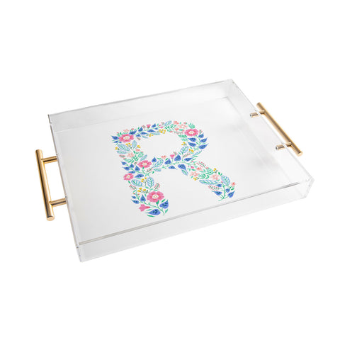Pimlada Phuapradit Floral Alphabet R Acrylic Tray