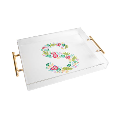 Pimlada Phuapradit Floral Alphabet S Acrylic Tray