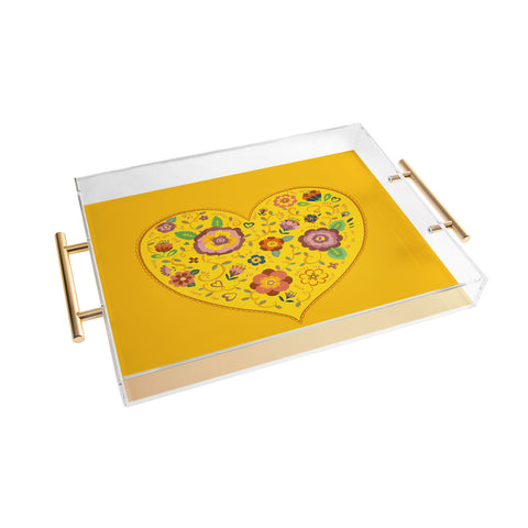 Pimlada Phuapradit Floral heart 2 Acrylic Tray