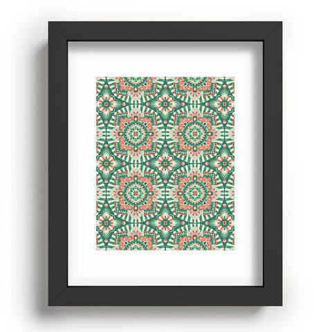 Pimlada Phuapradit Floral Mandala Tiles Green Recessed Framing Rectangle