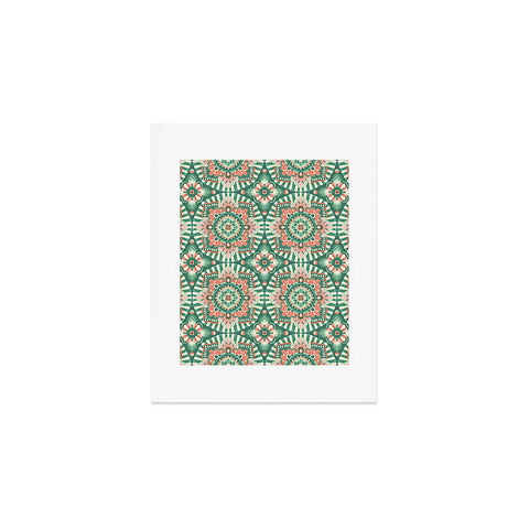 Pimlada Phuapradit Floral Mandala Tiles Green Art Print